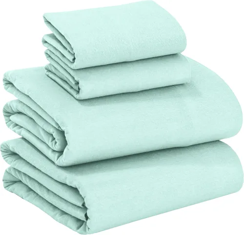 RUVANTI Juego de sábanas de franela 100% algodón tamaño matrimonial - 4 piezas, cálidas, suaves y transpirables, con bolsillo profundo, ropa de cama
