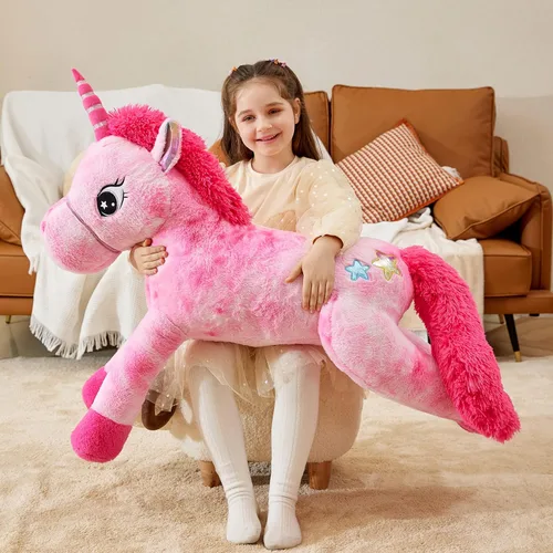 Miniatura 5 de IKASA Juguete de peluche de unicornio gigante, juguetes suaves grandes y bonitos, enorme tamaño grande, esponjoso, de gran tamaño, regalos