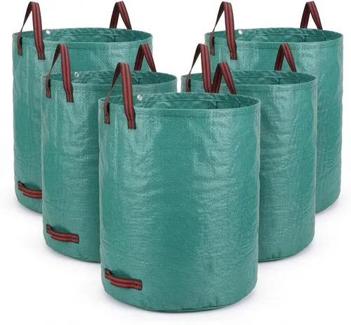 Miniatura 8 de Paquete de 4 bolsas profesionales de jardinería de 132 galones para patio de césped, bolsas de hojas reutilizables extra grandes, contenedor