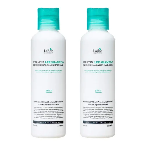 LA'DOR LADOR Keratin LPP Champú para el cuidado de los daños con proteínas y aceites vegetales, pH equilibrado subácido para cabello seco y dañado y