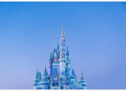 Miniatura 2 de IDEA4WALL Adhesivo mural removible para pared, cielo azul, castillo mágico místico, fantasía y ciencia ficción, arquitectura, fotografía, arte