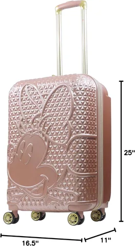 Miniatura 8 de FUL Disney Minnie Mouse - Maleta con ruedas, con textura rígida y ruedas, Oro Rosa, Ful Disney Minnie Mouse - Maleta rígida texturizada con ruedas