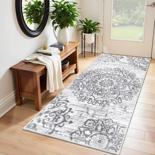 Miniatura 135 de HEBE Alfombra Pasillo 2'x10' Lavable Vintage Desgastada Alfombras de Área Antideslizante Alfombra de Lavandería Boho Alfombras de Piso para Pasillos
