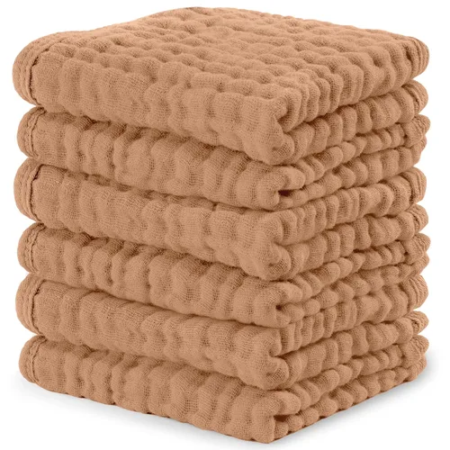Miniatura 26 de Comfy Cubs - Juego de paños de muselina para eructos de 20 x 10 pulgadas, paquete de 10, tamaño grande, 6 capas, 100% algodón, absorbentes, seguros