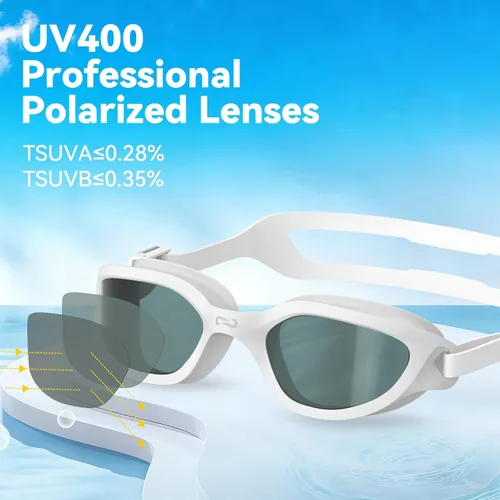 Miniatura 2 de COPOZZ Gafas de natación para mujeres adultas, gafas de natación para mujeres y hombres, antivaho sin fugas, protección UV para adultos Negro