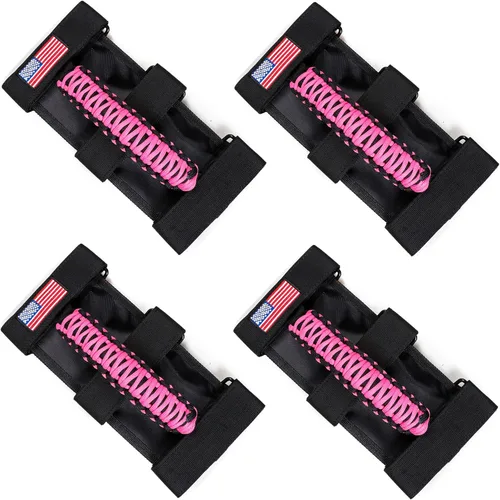 Miniatura 18 de 2 asas de agarre para barra antivuelco, mango de agarre de paracaídas para Jeep Wrangler YJ TJ JK JL y Gladiator JT 1955-2024 UTV ATV, apto