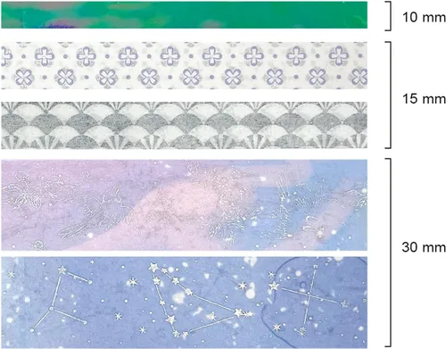 Miniatura 5 de allydrew Juego de cinta washi decorativa de lámina dorada y calcomanías para papelería, diario, fabricación de tarjetas (10 rollos y 10 hojas)