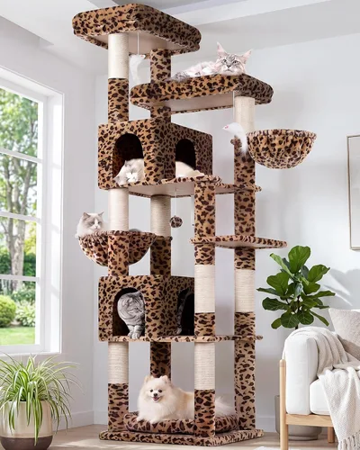 Miniatura 8 de Globlazer Heavy Duty Cat Tree, 81 inch Extra Large Gothic Cat Tree for Indoor Cats Large Adult, Sturdy Goth Cat Tower with 8 Scratching Post, 2 Cat