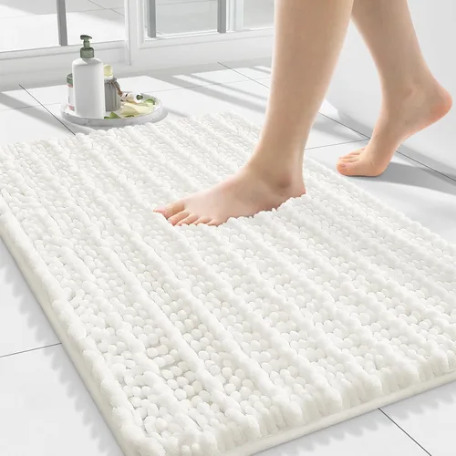 Miniatura 218 de Smiry Alfombras de Baño 24x16 pulgadas, Alfombras de Baño de Chenilla Extra Suaves y Absorbentes, Respaldo de Goma Antideslizante, Lavable a Máquina