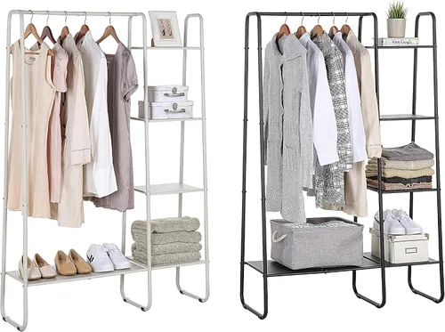 Miniatura 3 de SunnyPoint Perchero independiente de metal para ropa y accesorios, organizador de armario (BLANCO APAGADO)