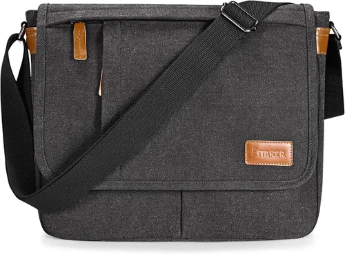 Estarer Bolsas de mensajero para hombres de 13 a 13.3 pulgadas, resistente al agua, bolsa de lona para trabajo, oficina, viaje, bolso cruzado de