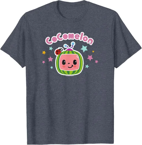 Miniatura 13 de CoComelon Camiseta clásica con logotipo de cara sonriente centrada, Negro