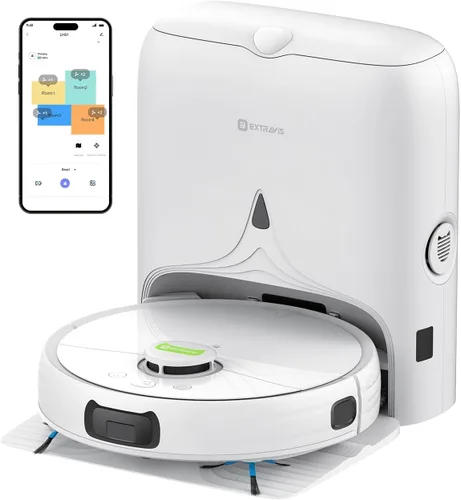 V5 PRO Robot aspirador y trapeador combinado, succión de 10000 Pa, estación de autovaciado, navegación láser LDS, cepillo sin enredos para pelo de