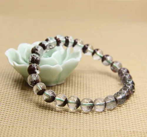 Miniatura 118 de Amandastone Pulsera elástica de cuentas redondas de 0.315 in con piedras preciosas naturales de 7 pulgadas