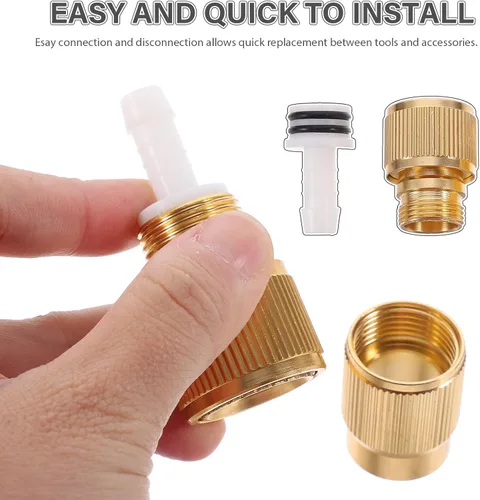 Miniatura 4 de Yardwe Conector de manguera de agua de junta rápida chapada en aleación de aluminio de 2.37 x 1.14 pulgadas, accesorios de conexión rápida