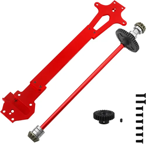 ShareGoo - Bandeja de radio de metal y eje central de transmisión central compatible con WLtoys 124016 124017 124018 124019 1/12 RC piezas de Rojo