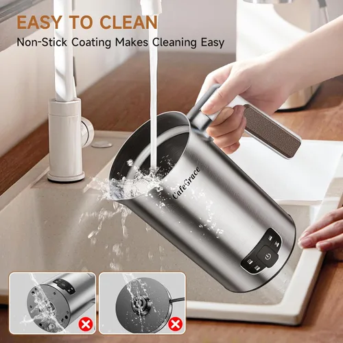 Miniatura 7 de Espumador de leche 4 en 1 para café, espumador automático de espuma fría y caliente, vaporizador de leche de un solo toque y espumador para café