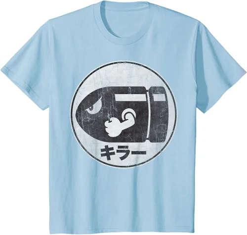 Miniatura 9 de Super Mario Camiseta con logotipo de Bullet Bill Distressed en Kanji