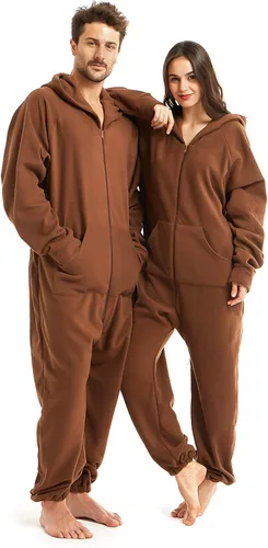 Miniatura 2 de XMASCOMING Pijama enterizo de una pieza para mujer y hombre con capucha y forro polar