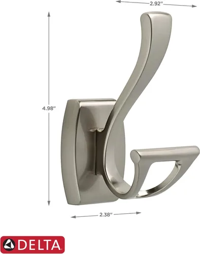 Miniatura 2 de Delta Dansant 135241 - Gancho para toallas, gancho para bata, toallero de níquel satinado para baño, accesorios de baño, 2.4 x 2.9 x 4.8 pulgadas