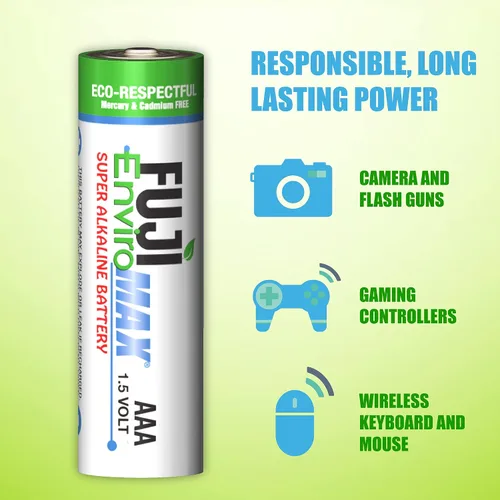 Miniatura 4 de Fuji Batteries 4400BP2 EnviroMax AAA Super Alcalinas Baterías (paquete de 2), 1 ea