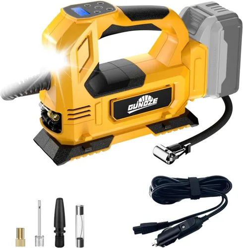 Inflador de neumáticos inalámbrico Compresor de aire para batería DeWalt de 20 V máximo, bomba de aire portátil de mano de luz LED de 150 PSI con