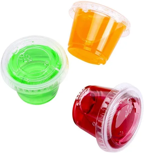 Miniatura 5 de Recipientes de plástico pequeños de polipropileno transparente de 200-1 oz tazas con tapas
