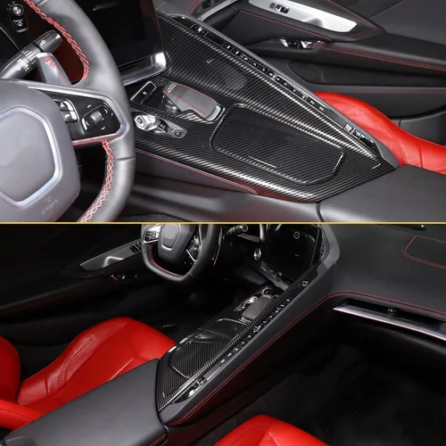 Miniatura 7 de CHEAYAR Cubierta de panel de palanca de cambios compatible con Chevrolet Corvette C8 2020-2023, panel de engranajes de control central, cubierta