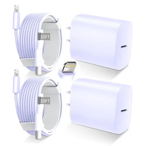 Miniatura 9 de DiHines Cargador rápido para teléfono 14 13 12 11, cable de carga Lightning de 3 pies con bloque de carga USB C de 20 W para teléfono 14/14 Pro
