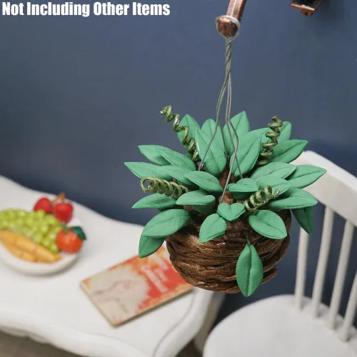 Miniatura 6 de Odoria 1/12 Plantas colgantes en miniatura, mini planta en maceta, accesorios de decoración de casa de muñecas, accesorio para casa de muñecas