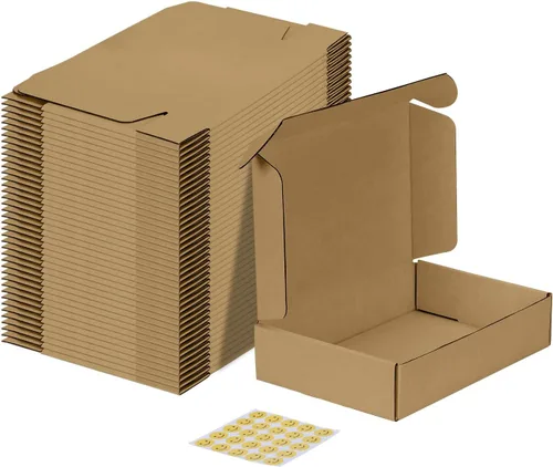 Miniatura 56 de MEBRUDY Cajas de envío de 4 x 4 x 2 pulgadas, paquete de 100 unidades, pequeñas cajas de cartón corrugado para enviar por correo, embalaje de Marrón