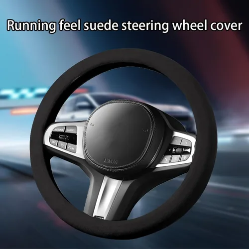 Miniatura 6 de AUCELI Funda para volante de automóvil, protector de volante de vehículo de cuero de 15 pulgadas, antideslizante, transpirable, accesorios