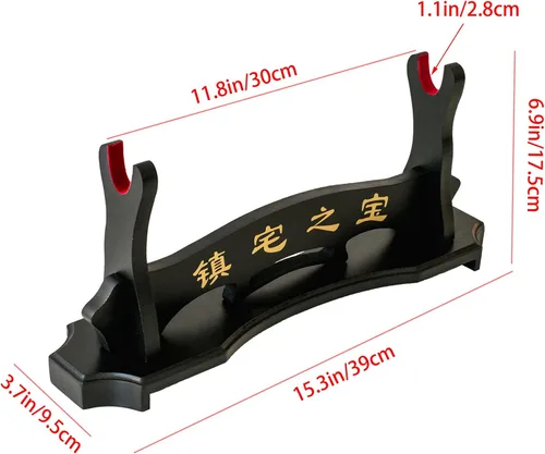 Miniatura 2 de Soporte para espada samurái, soporte para espada Katana Wakizashi Tanto de terciopelo acolchado para colgar en la pared, estante para espadas