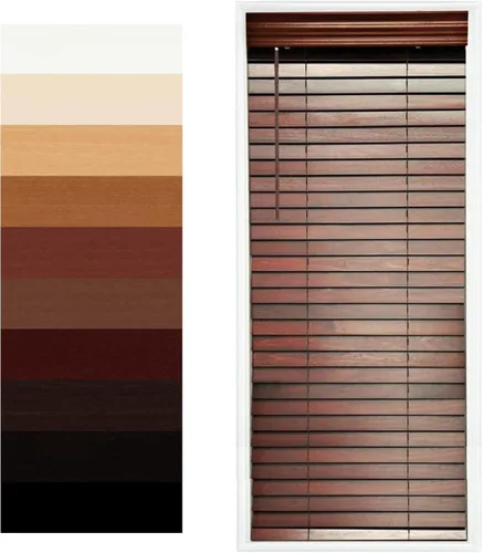 Miniatura 16 de TailorView Cortinas de ventana horizontales de madera personalizables sin cordón - Paletas de 2 pulgadas - Alabastro - Montaje interior o exterior.