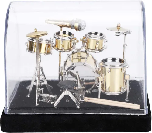 Mini modelo de tambor en miniatura Instrumento musical conjunto de tambores pantalla modelo decoración de instrumentos de escritorio para decoración