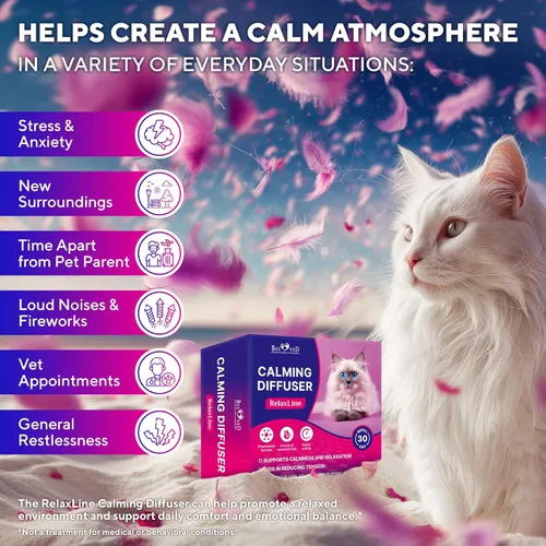 Miniatura 2 de Beloved Pets - Difusor calmante para gatos y productos antiansiedad para mascotas, feromonas calmadas felinas para enchufar y aliviar el estrés