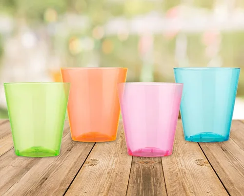 Miniatura 3 de Zappy 124 vasos de chupito de plástico neón, 1 oz, varios colores neón, desechables y reutilizables, sin BPA, perfectos para bodas, reuniones
