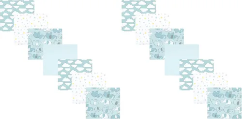 Miniatura 9 de Hudson Baby Paquete de mantas receptoras unisex de franela de algodón para bebé, ballena azul, talla única Azul ballena