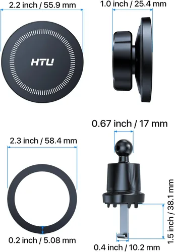 Miniatura 9 de [Grado militar verdadero 2026] Ventilación magnética de montaje para automóvil [imán más fuerte mejorado y gancho de metal] para soporte de teléfono