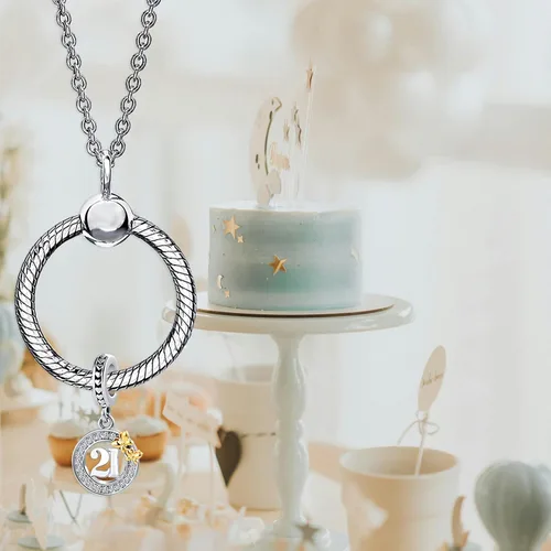 Miniatura 4 de QeenseKc Dije de mariposa con dije de feliz cumpleaños de 16, 18, 21, 40, 50 años de amor para pulsera europea