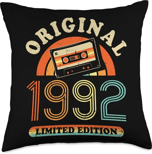 Miniatura 4 de Retro Limited Edition 1992 Cassette Tape 32th Birthday Throw Pillow