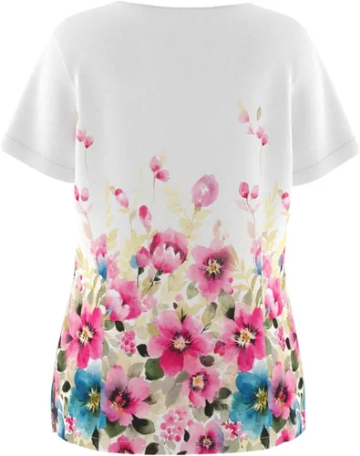 Miniatura 2 de Impresión digital Stretch Scrubs Top - Pandamed Notch Neck Mujeres Stretch Top PPS102