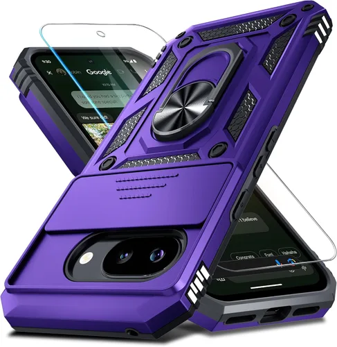 Miniatura 28 de Janmitta - Funda compatible con Google Pixel 9 Pro XL con cubierta deslizante para lente de cámara incorporada + protector de pantalla + soporte