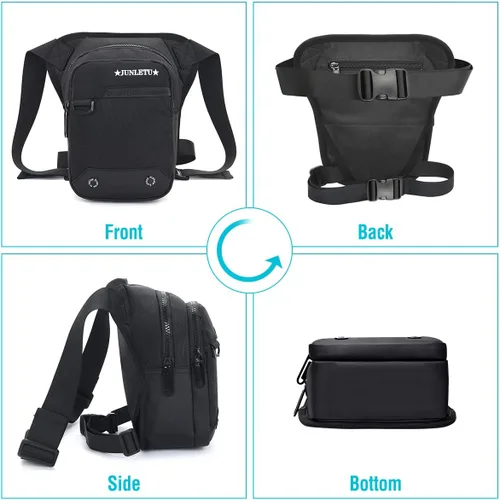 Miniatura 7 de HUANLANG Bolsa de pierna caída para hombres y mujeres, bolsa de muslo para motocicleta con arnés de pierna extraíble para actividades al aire libre