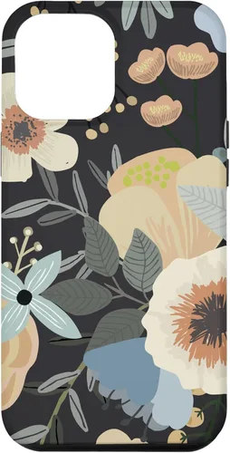 Miniatura 25 de Funda para iPhone 13 Pro Max Boho Wildflower Garden Botanical Floral Pattern (negro)