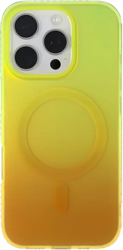 Miniatura 31 de Funda degradada para iPhone 14 Pro - Diseño multicolor degradado naranja y amarillo, resistente a los impactos y con imanes