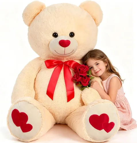 Miniatura 38 de Tezituor Oso de Peluche Marrón Beige de 24 Pulgadas - Juguetes de Oso de Peluche para Niños y Niñas