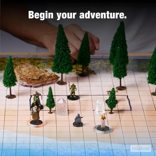 Miniatura 9 de Tidyboss DND - Paquete de expansión 3 alfombrillas de cuadrícula de juego de doble cara de 24 x 36 6 terrenos con lava, mar, bosque, cueva