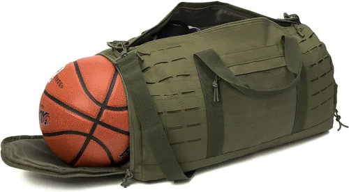 Miniatura 5 de QT&QY Bolsa táctica militar de 40 litros para hombre, bolsa de gimnasio, bolsa de viaje, bolsa de entrenamiento con compartimento para zapatos