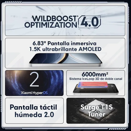 Miniatura 3 de XIAOMI Poco F7 Ai 5G (para Tmobile Mint Tello & Global) (512 GB + 12 GB) NFC 1.5K 6.83 pulgadas Amoled 50MP Sony Cam Gamers Phone NFC Dual sim Blanco
